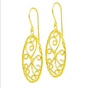 Beautiful 14kt Yellow Gold Oval Fancy Curved Bars Earrings. 🔆💛🛍🌟✨💫🌼